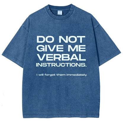 Funny ADHD Don’t Give Me Verbal Instructions Vintage Distressed T-shirt