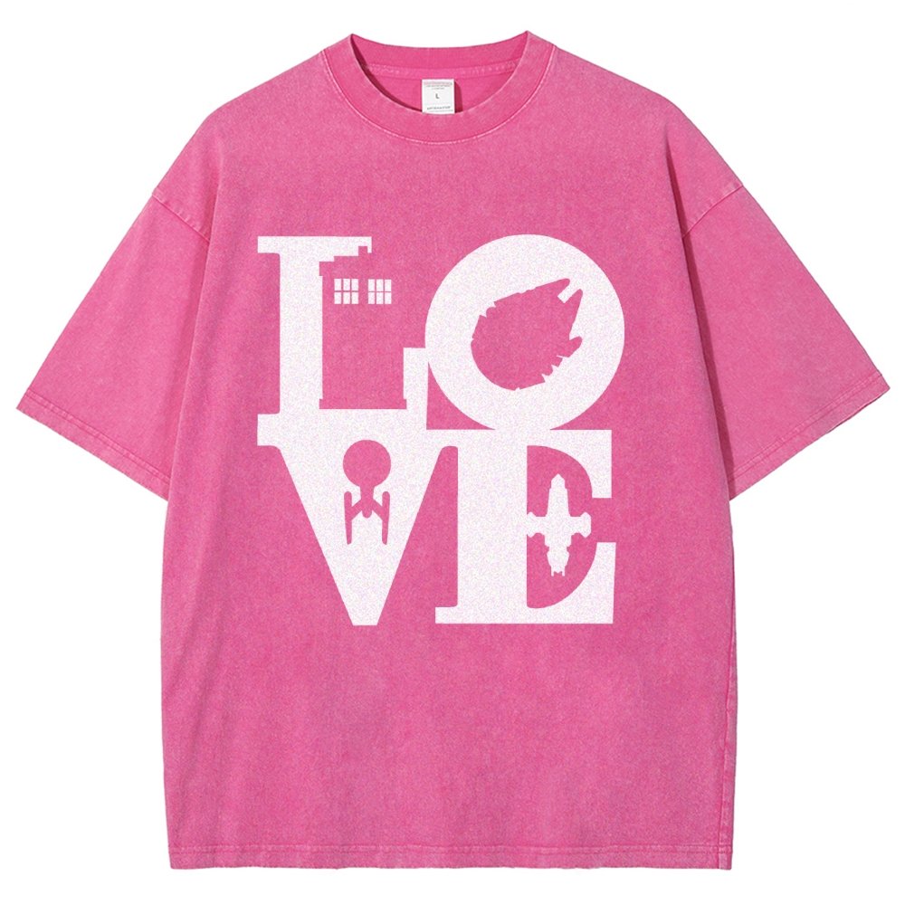 I Love SciFi Black Vintage Distressed T-shirt