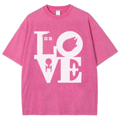 I Love SciFi Black Vintage Distressed T-shirt