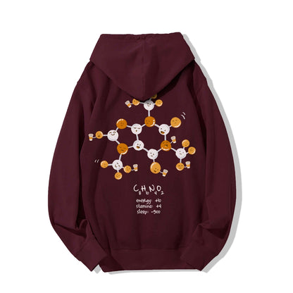 Caffeine Power Up Printed Back Unisex Cotton Hoodie
