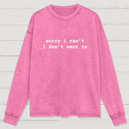 Sarcastic  Humorous  And Funny Quotes For Introverts Washed Long Sleeve Tee