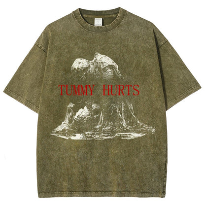 Retro Tummy Hurts Vintage Distressed T-shirt