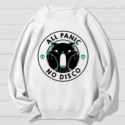 All Panic No Disco Funny Cat Geek Cotton Sweatshirt