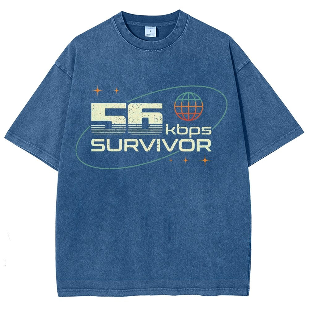 56 Kbps Survivo Buy Now Vintage Distressed T-shirt
