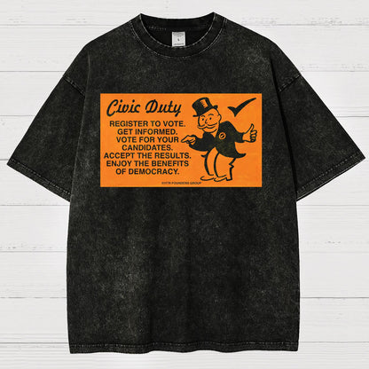 Civic Duty Card. Sarcasm Vintage Distressed T-shirt