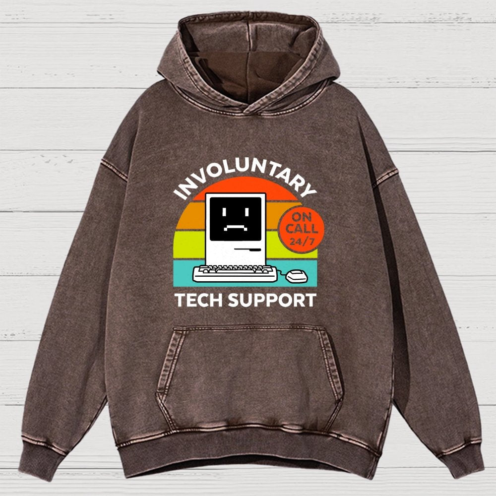 Overthinking Mode ON! Involuntary Tech Support Vintage Distressed Hoodie