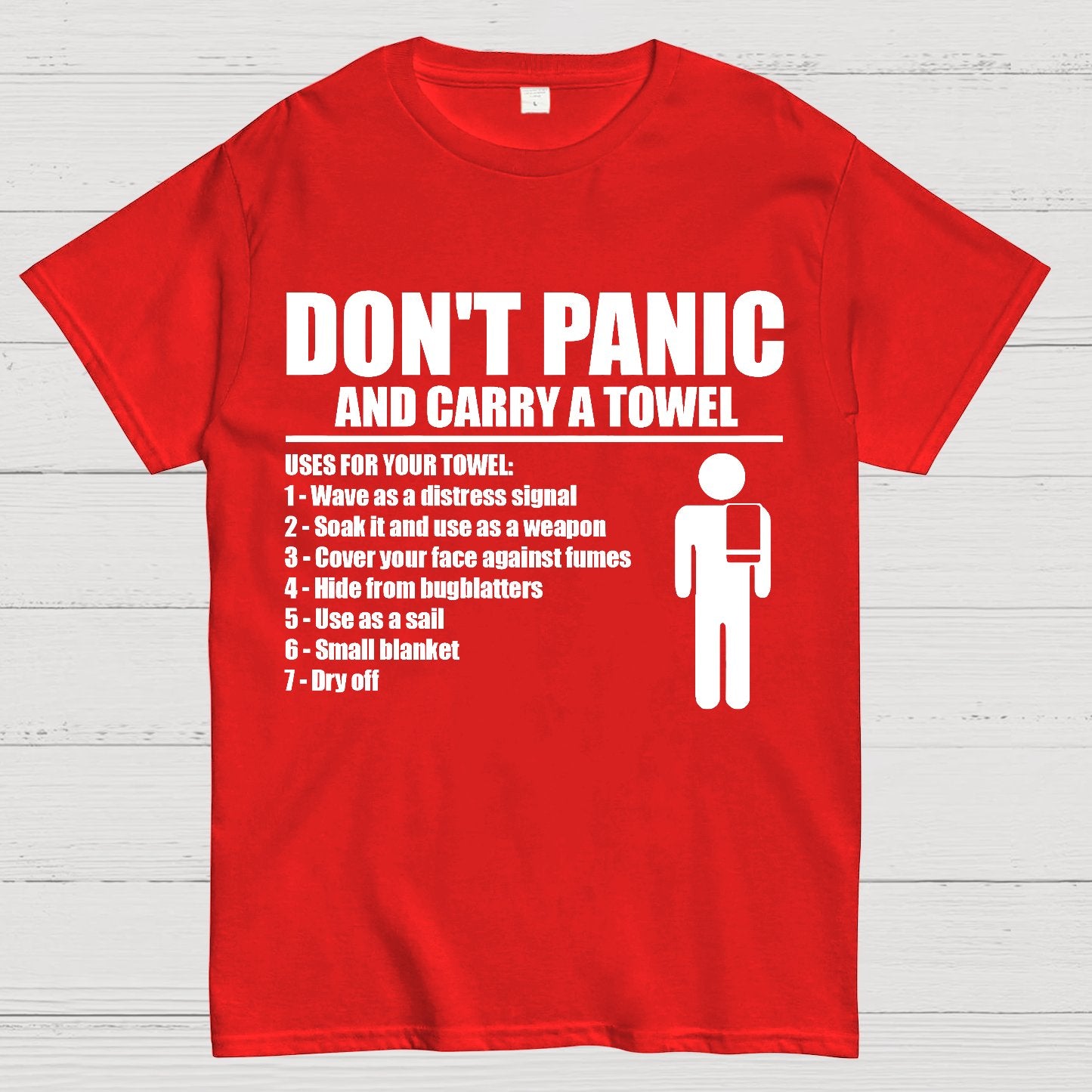 Don't Panic And Carry A Towel Geek T-Shirt