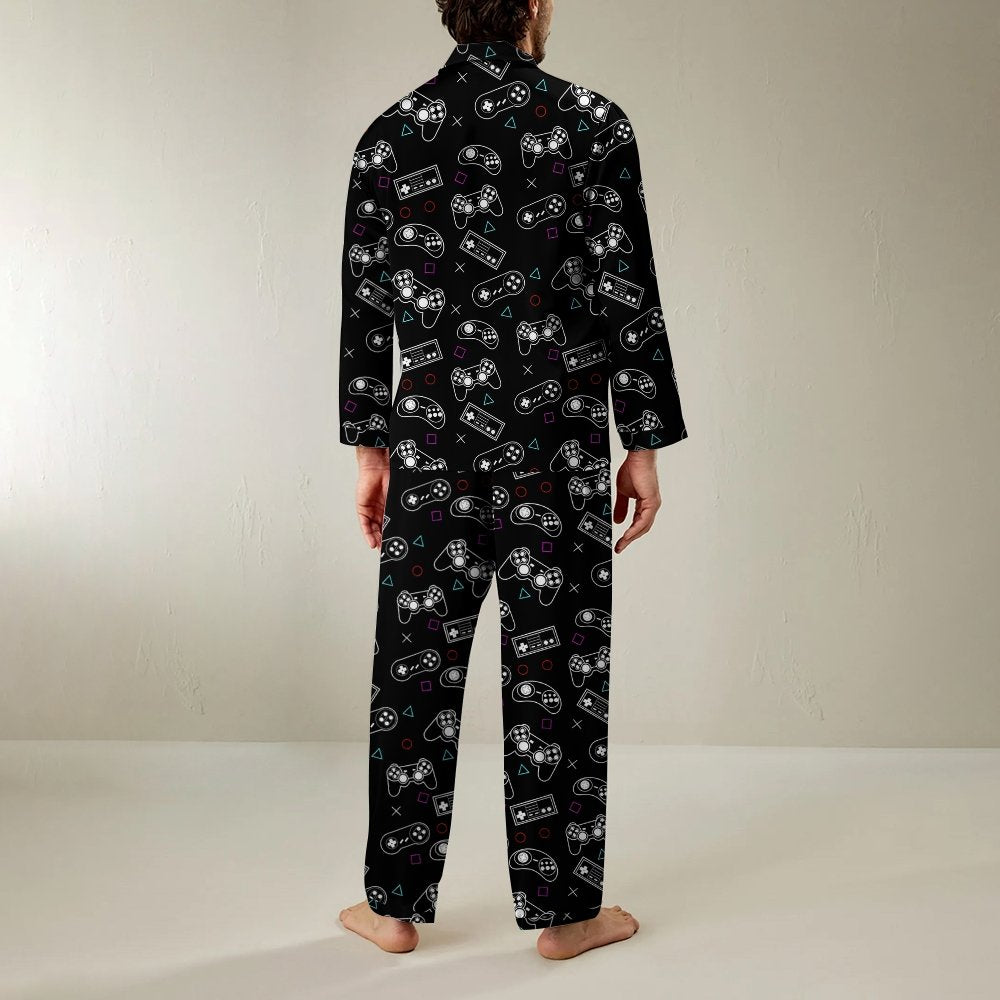 Retro Game Console Geek Long Sleeve Pajama Set