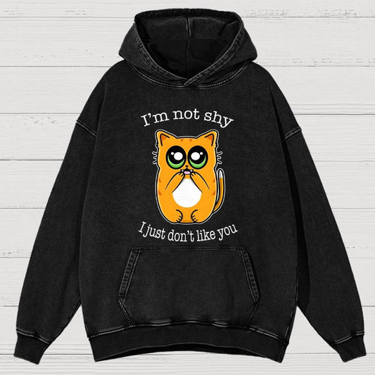 Not Shy Vintage Distressed Hoodie