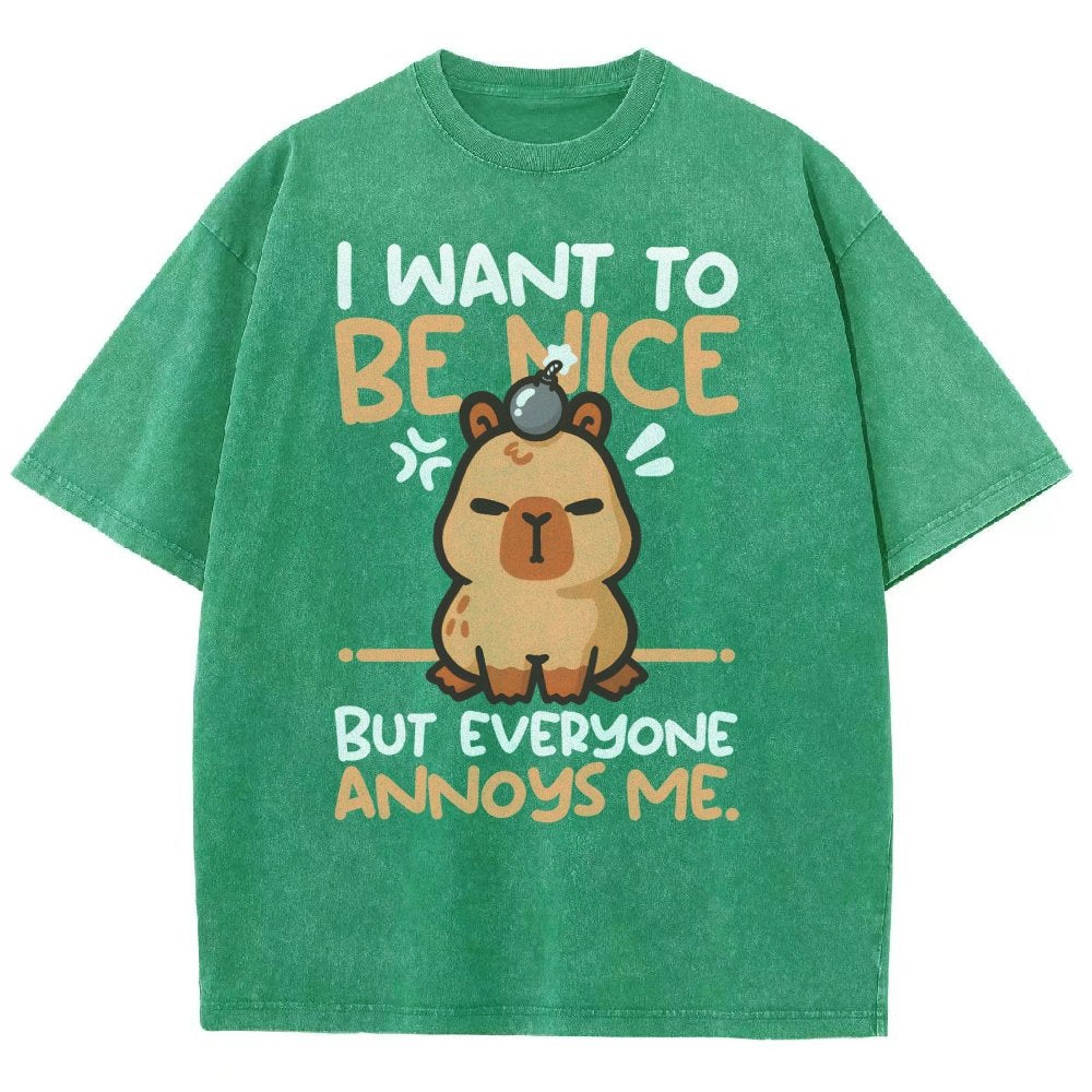 Capy Wants To Be Nice Vintage Distressed T-shirt