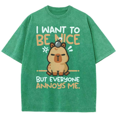 Capy Wants To Be Nice Vintage Distressed T-shirt