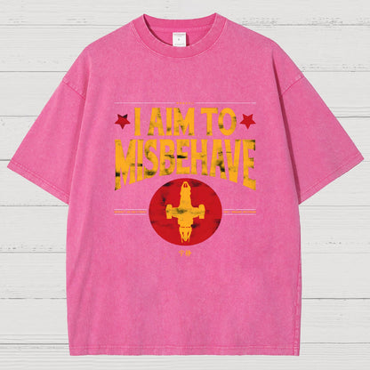 I Aim To Misbehave Vintage Distressed T-shirt