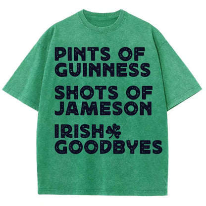Pints Shots Goodbyes-St. Patrick's Day Vintage Distressed T-shirt