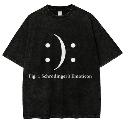 Schrodinger's Emoticon Vintage Distressed T-shirt