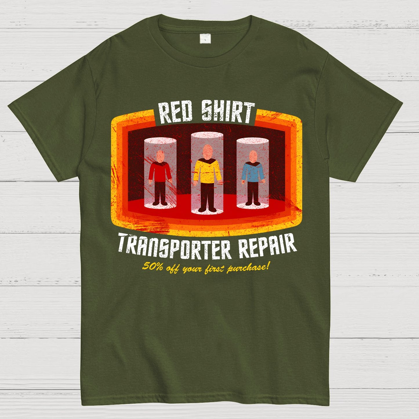 Red Shirt Space Repair Geek T-Shirt
