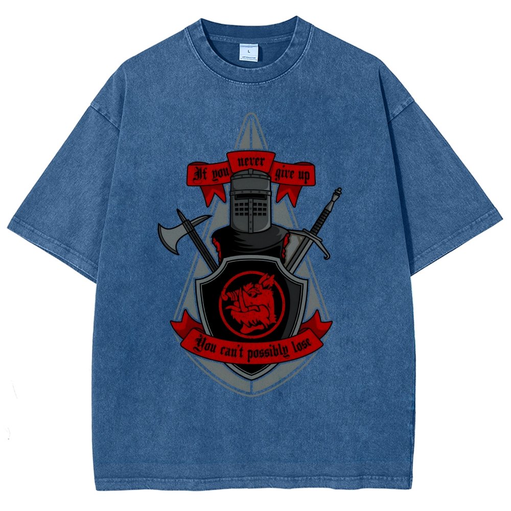 Never Give Up Vintage Distressed T-shirt
