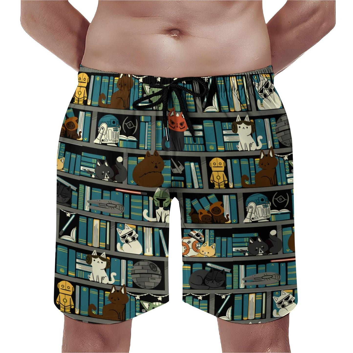Cat Reading Wars Geek Shorts