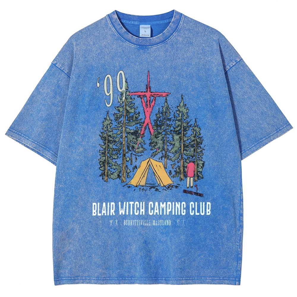 Witch Camping Vintage Distressed T-shirt