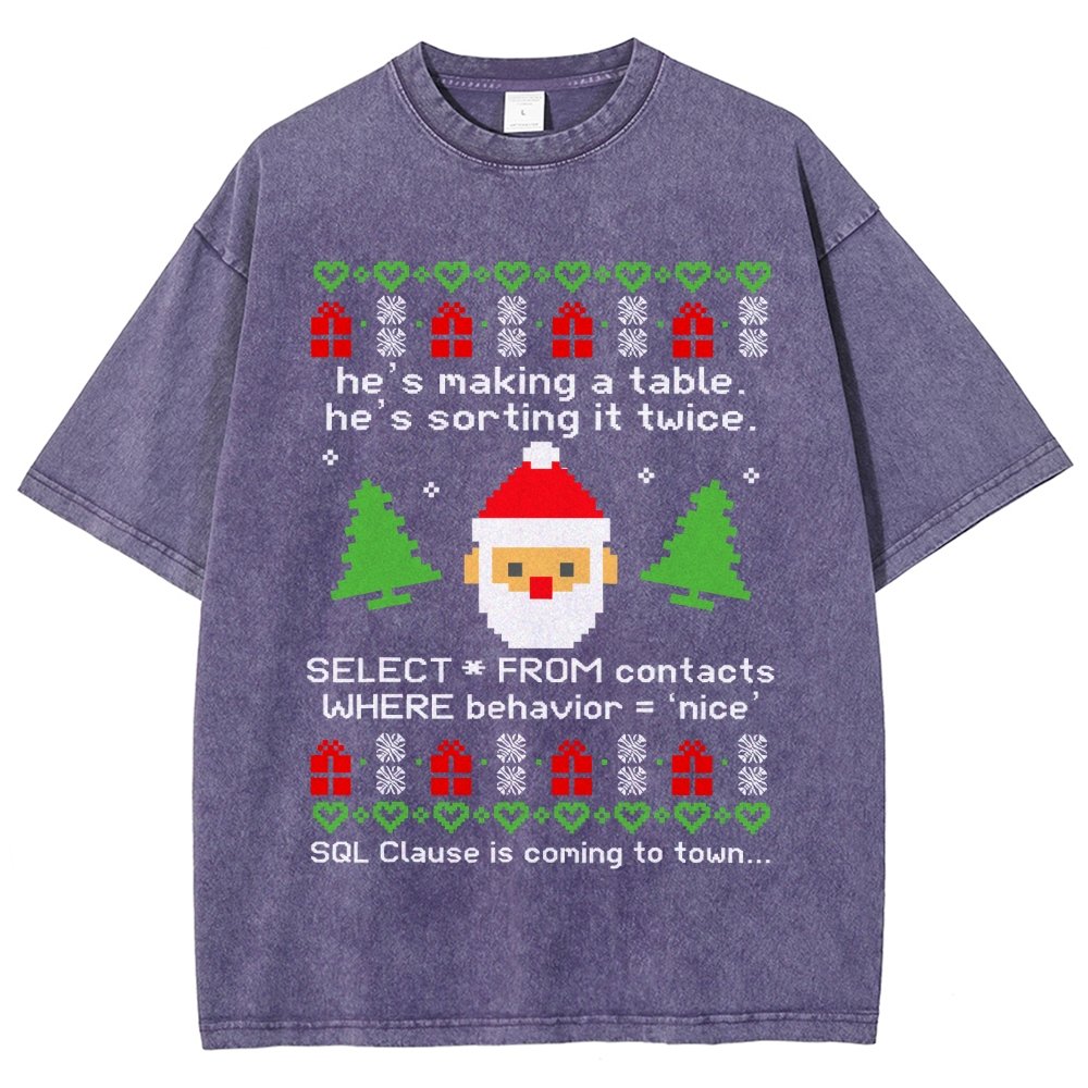 He's Making A Table Christmas Vintage Distressed T-shirt