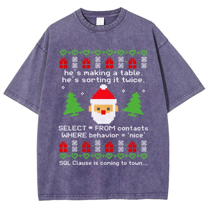 He's Making A Table Christmas Vintage Distressed T-shirt