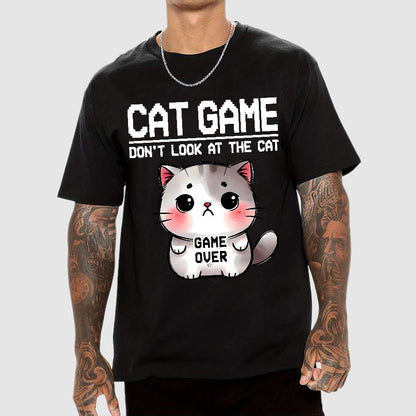 Funny Cat Game-Game Over Geek T-Shirt