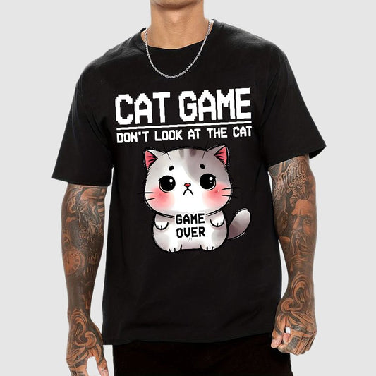 Funny Cat Game-Game Over Geek T-Shirt