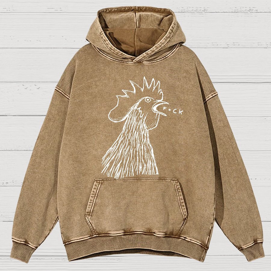 Chicken  F*ck Vintage Distressed Hoodie