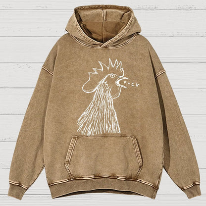 Chicken  F*ck Vintage Distressed Hoodie