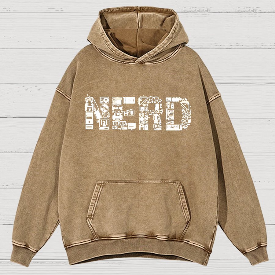 Nerd Vintage Distressed Hoodie