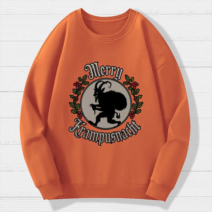 Merry Christmas  Krampus Night Geek Cotton Sweatshirt