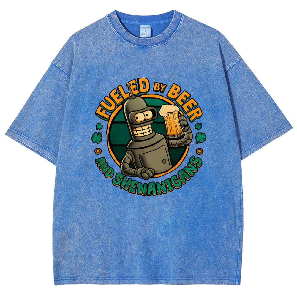 Fueled By Beer Vintage Distressed T-shirt