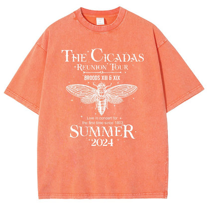 The Cicada Reunion U.S Tour 2024 Cicada Vintage Distressed T-shirt