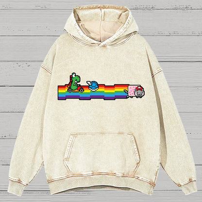 Rainbow Kart Vintage Distressed Hoodie
