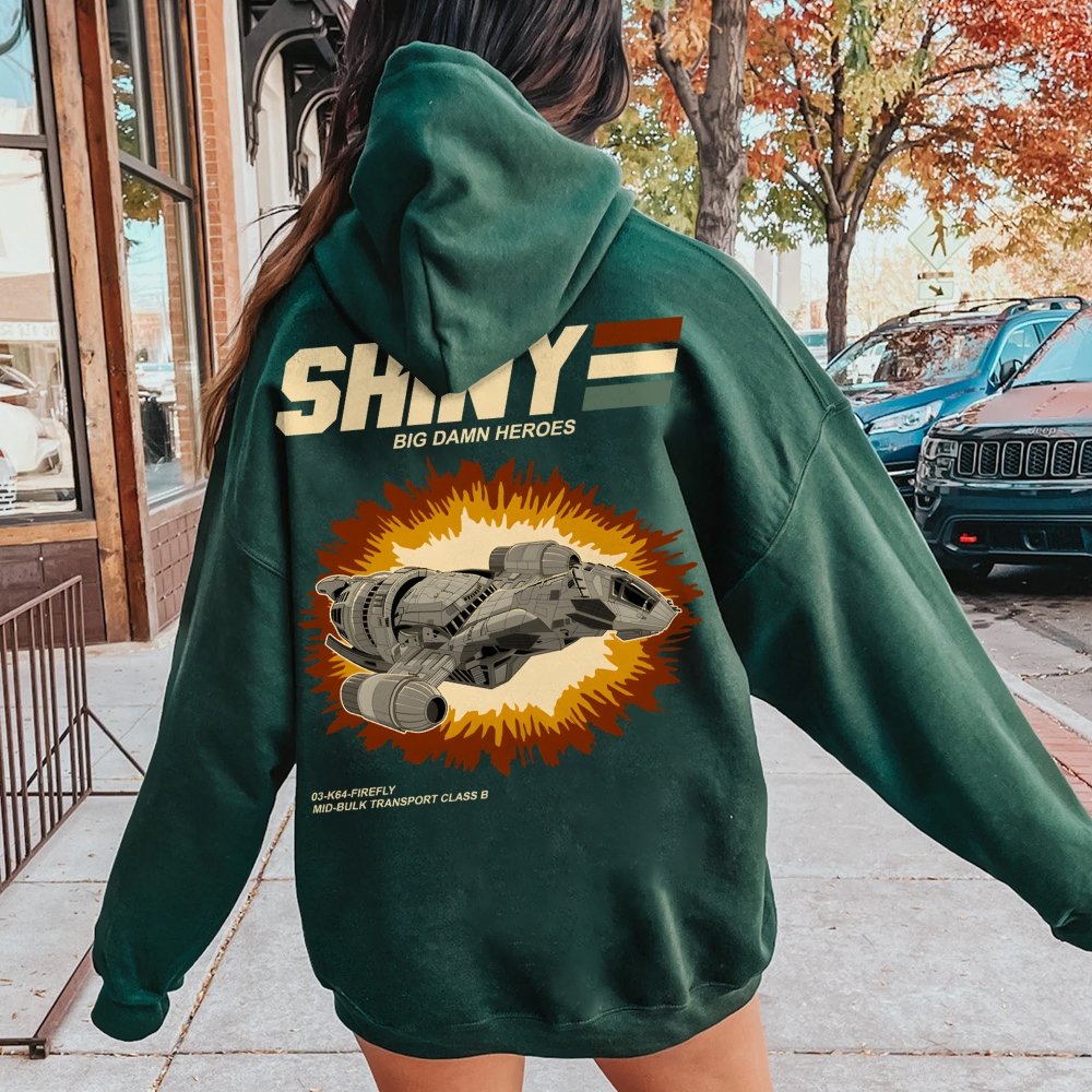 Shiny Heroes Printed Back Cotton Hoodie
