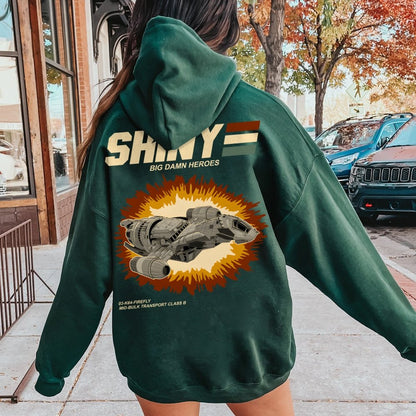 Shiny Heroes Printed Back Cotton Hoodie