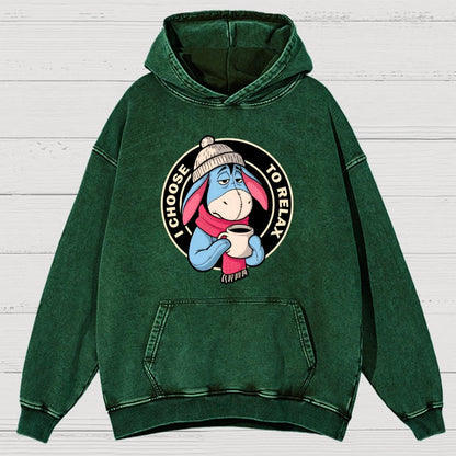 I Chose To Relax Vintage Distressed Hoodie