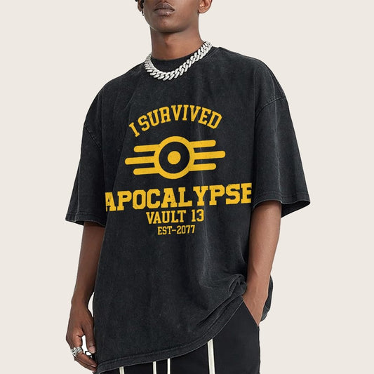 I Survived Apocalypse Vintage Distressed T-shirt