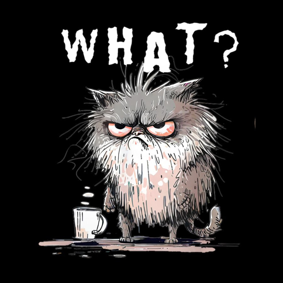 Bad Temper Feline With Coffee Grumpily Catty Funny Vintage Distressed Washed Tank