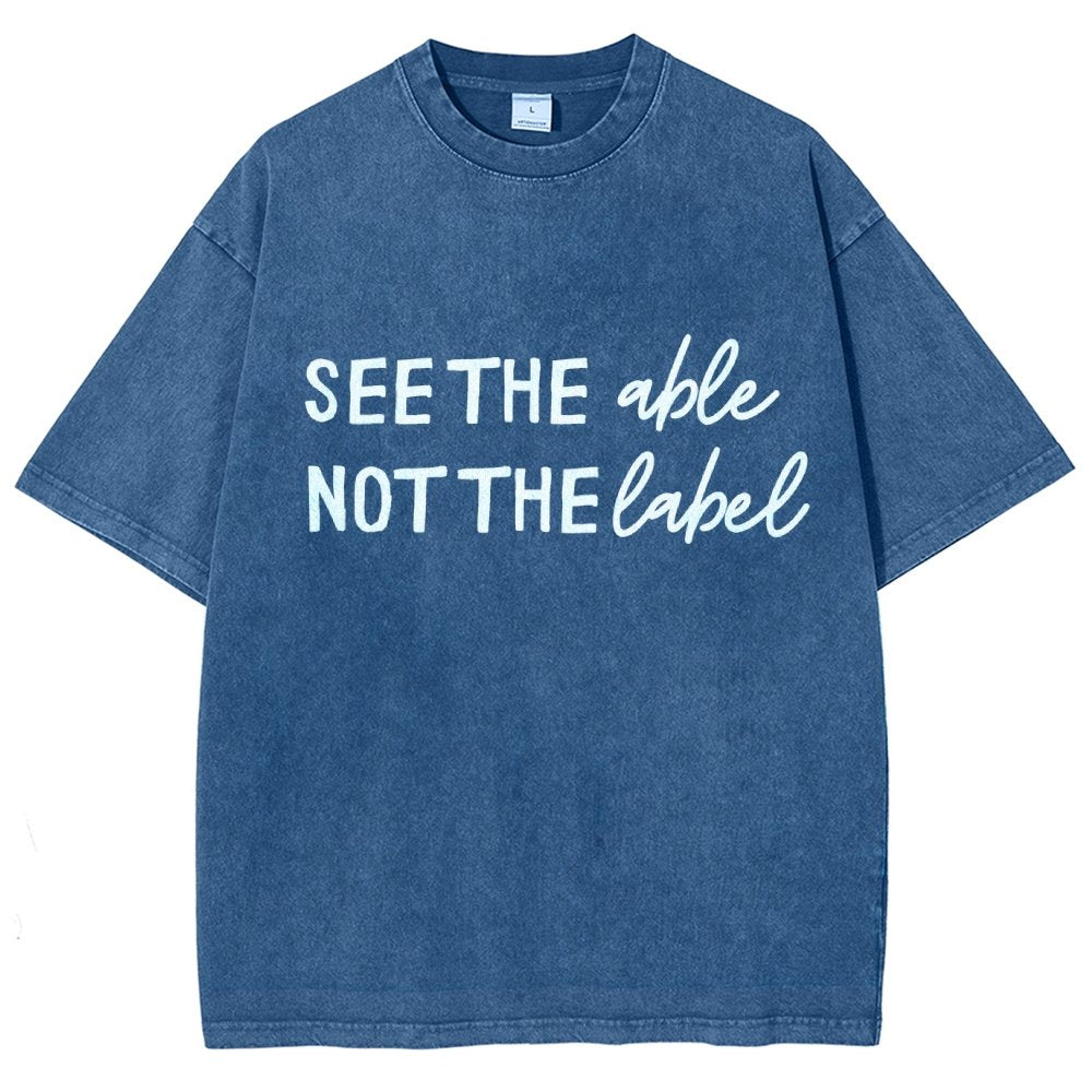 See the Able Not the Label Autism Vintage Distressed T-shirt