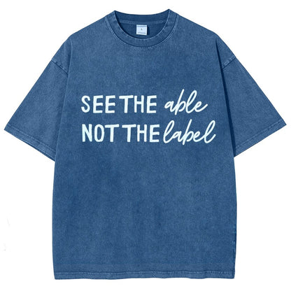 See the Able Not the Label Autism Vintage Distressed T-shirt