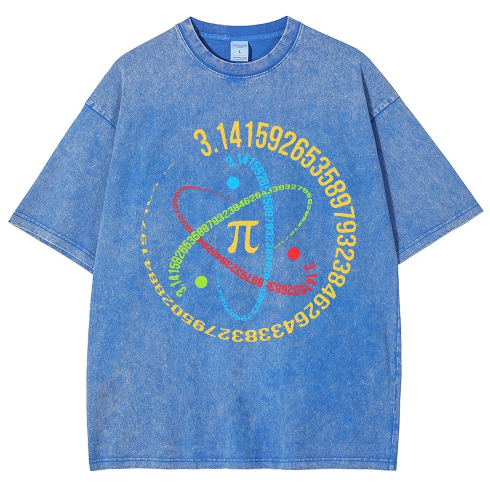 Atom Pi Math Science Vintage Distressed T-shirt