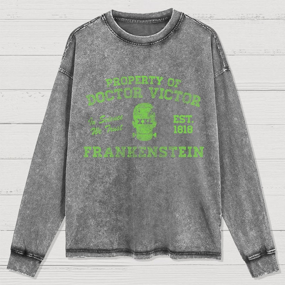 Property of Dr Frankenstein Washed Long Sleeve Tee