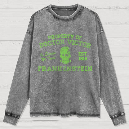 Property of Dr Frankenstein Washed Long Sleeve Tee
