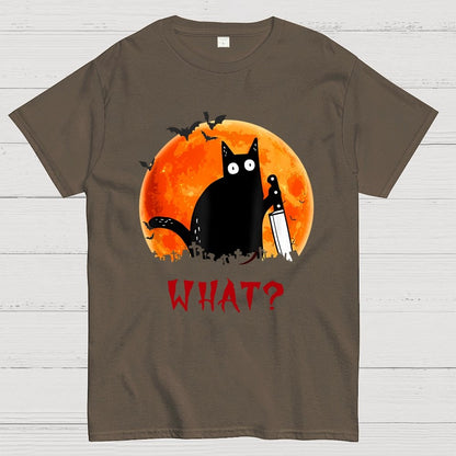 Cat What Funny Halloween Unisex Geek T-Shirt