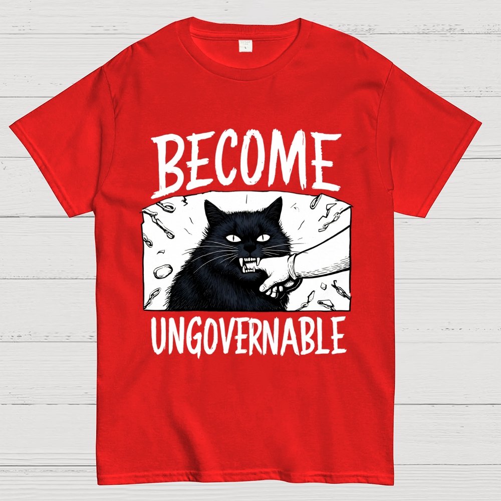 Cat Biting Arm Geek T-Shirt