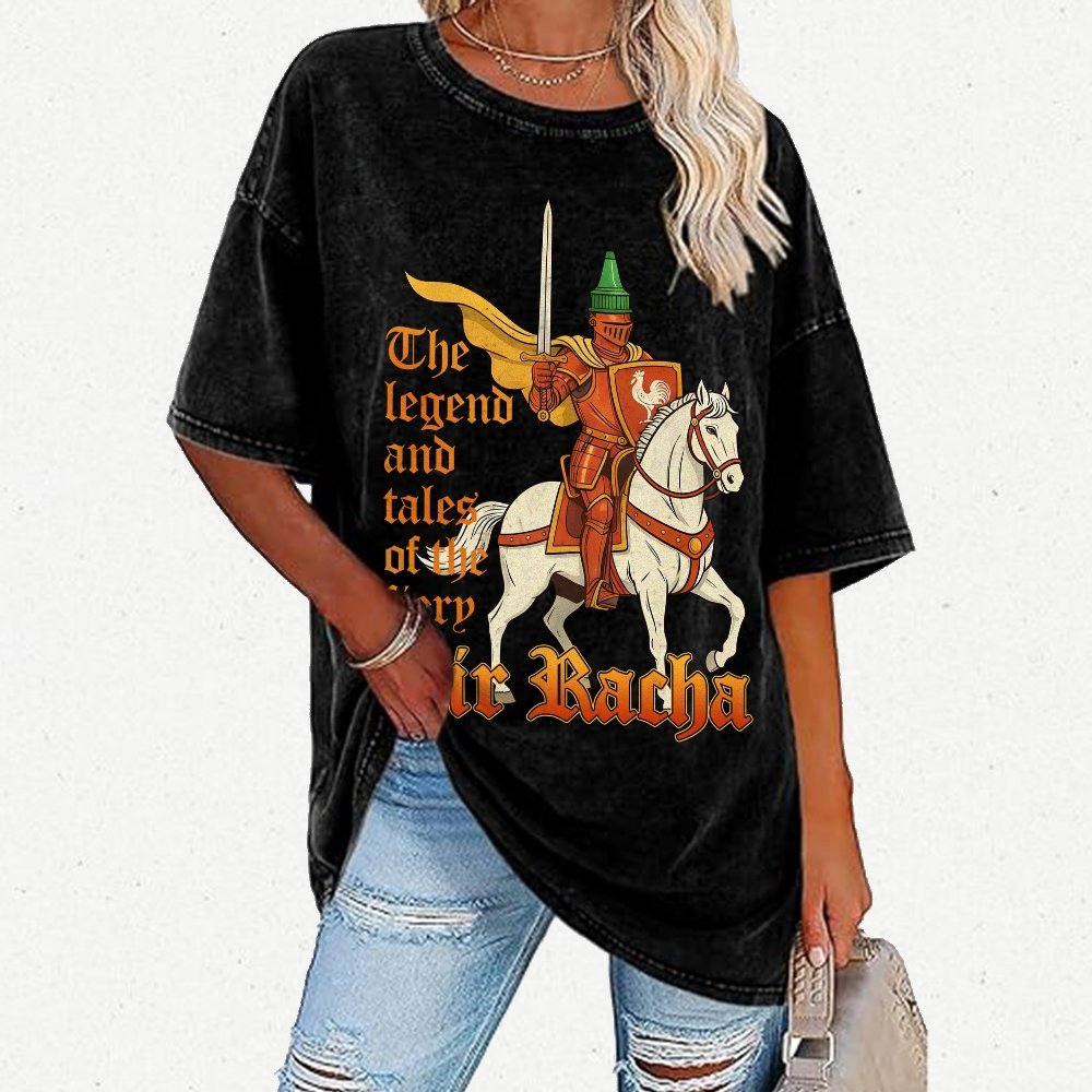Sir Racha Art Print Vintage Distressed T-shirt