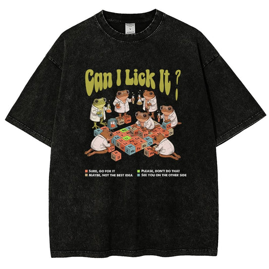 Can I Lick It Periodic Table Vintage Distressed T-shirt