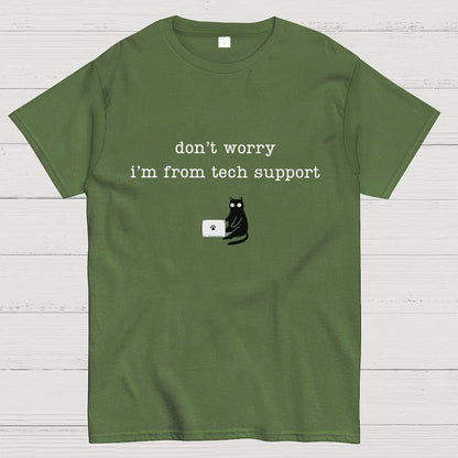 Don't Worry I'm From Tech Support Cat Geek T-Shirt