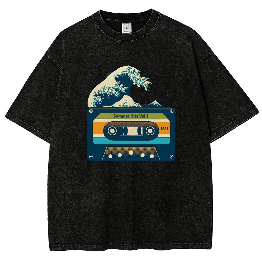 Summer Hits Of Kanagawa Cassette Vintage Distressed T-shirt
