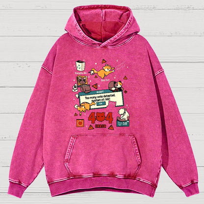 Too Many Cats Alert Vintage Distressed Hoodie